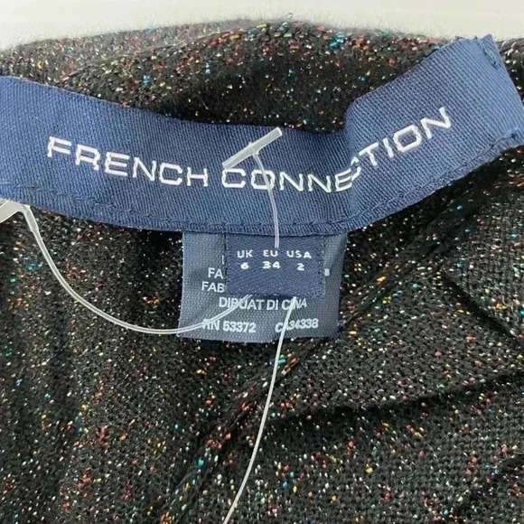 French Connection black  sparkly dress sz 2 - Picture 8 of 9